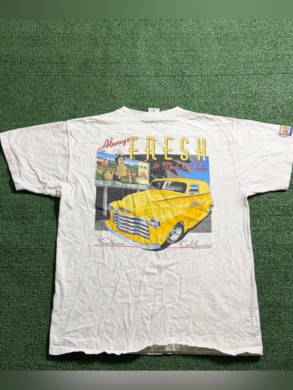 Always Fresh Yellow Classic Car Graphic Tee - Men